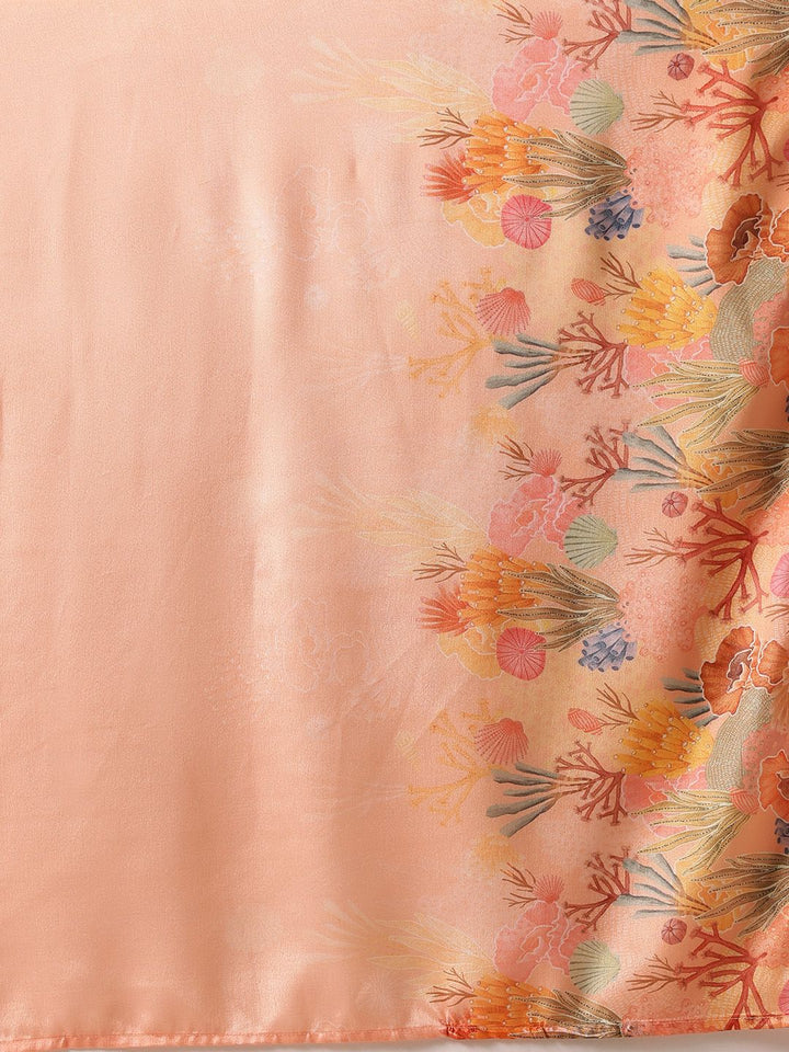 all about you Floral Printed Empire Kurta with Palazzos & With Dupatta