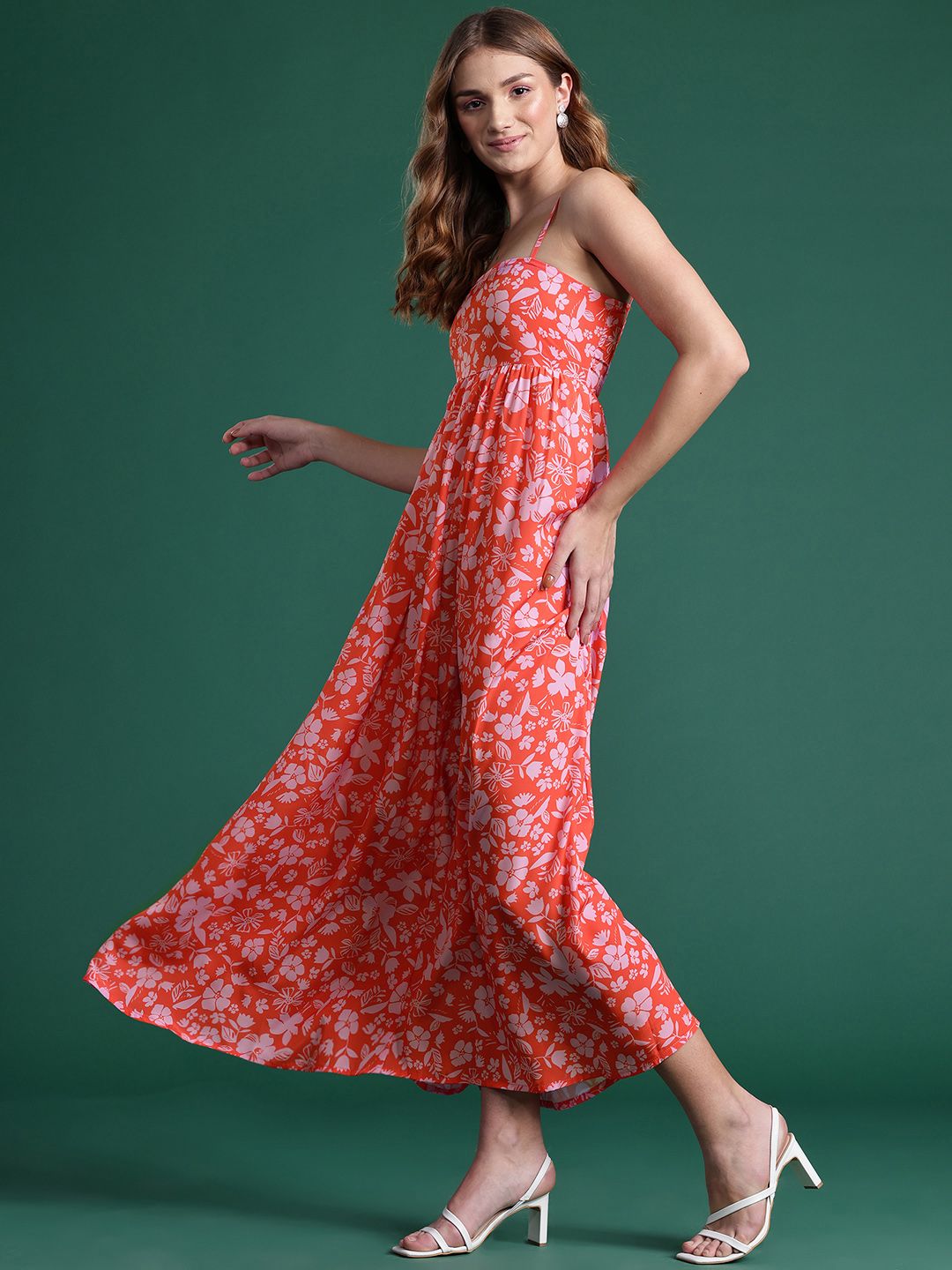 DressBerry Floral Print A-Line Maxi Dress