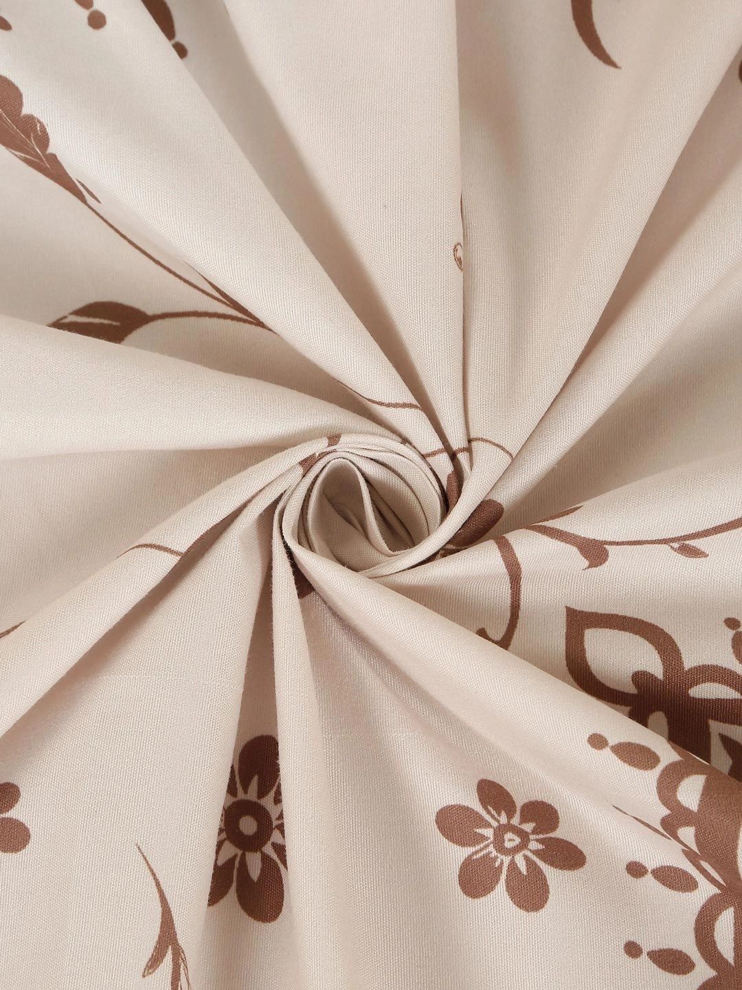 Moda Rapido X KLOTTHE Berwarna Krim & Coklat Bunga 400 TC Cadar King dengan 2 Sarung Bantal