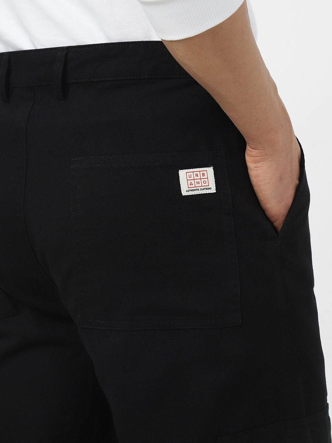 Urbano Fashion Men Loose Baggy Fit Solid Cargo Chino Pant with 6 Pockets Non-Stretchable