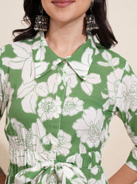 Vishudh Floral Print Shirt Dress