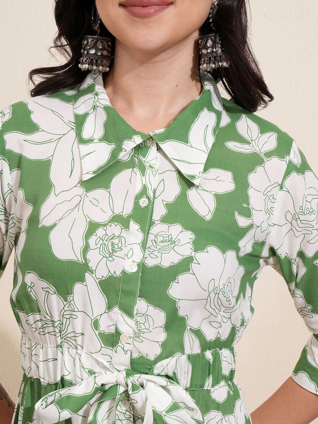 Vishudh Floral Print Shirt Dress