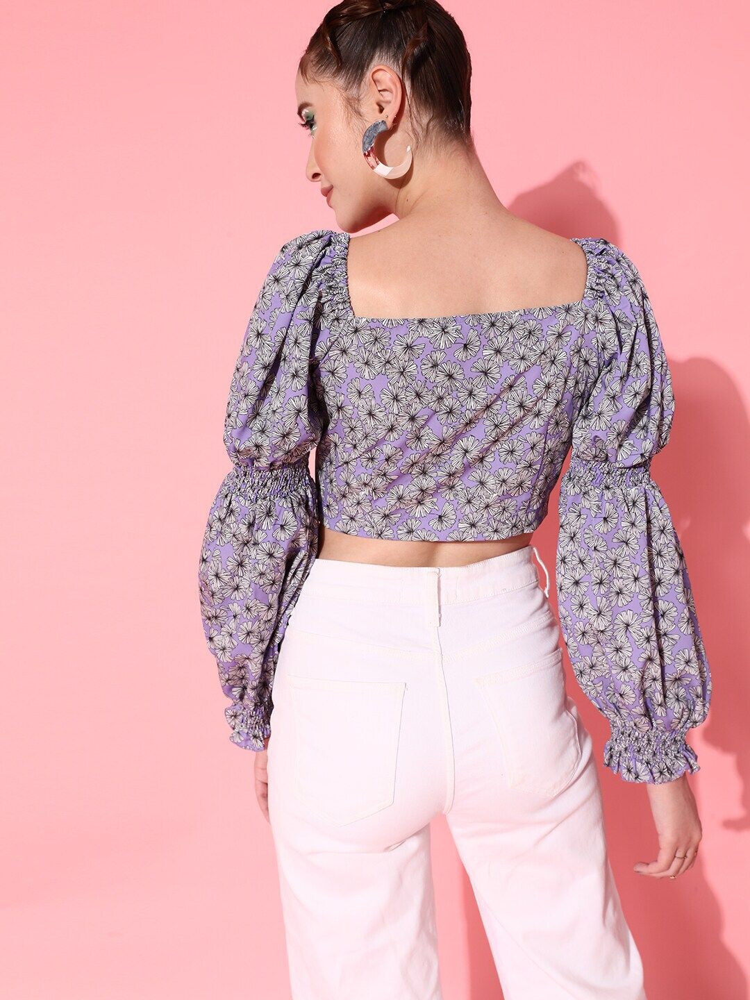 STREET 9 Elegant Lavender Floral Top
