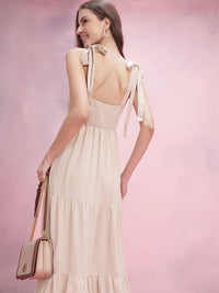 DressBerry Crinkle Effect Smocked Tiered Dress