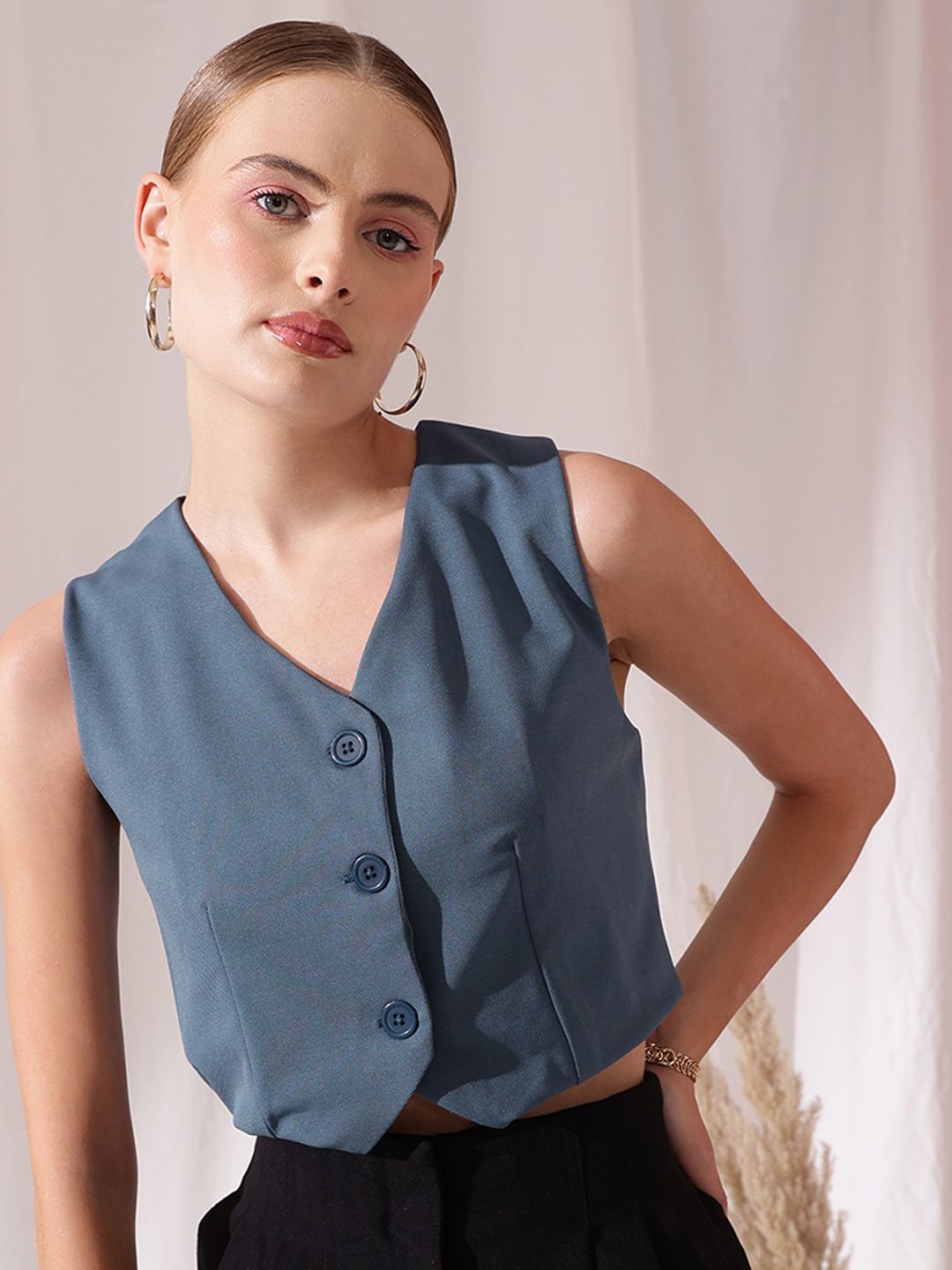 STREET 9 V-Neck Sleeveless Waistcoat