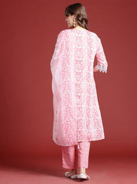 Anouk Ethnic Motifs Printed Lace Inserts Kurta with Trousers & With Dupatta
