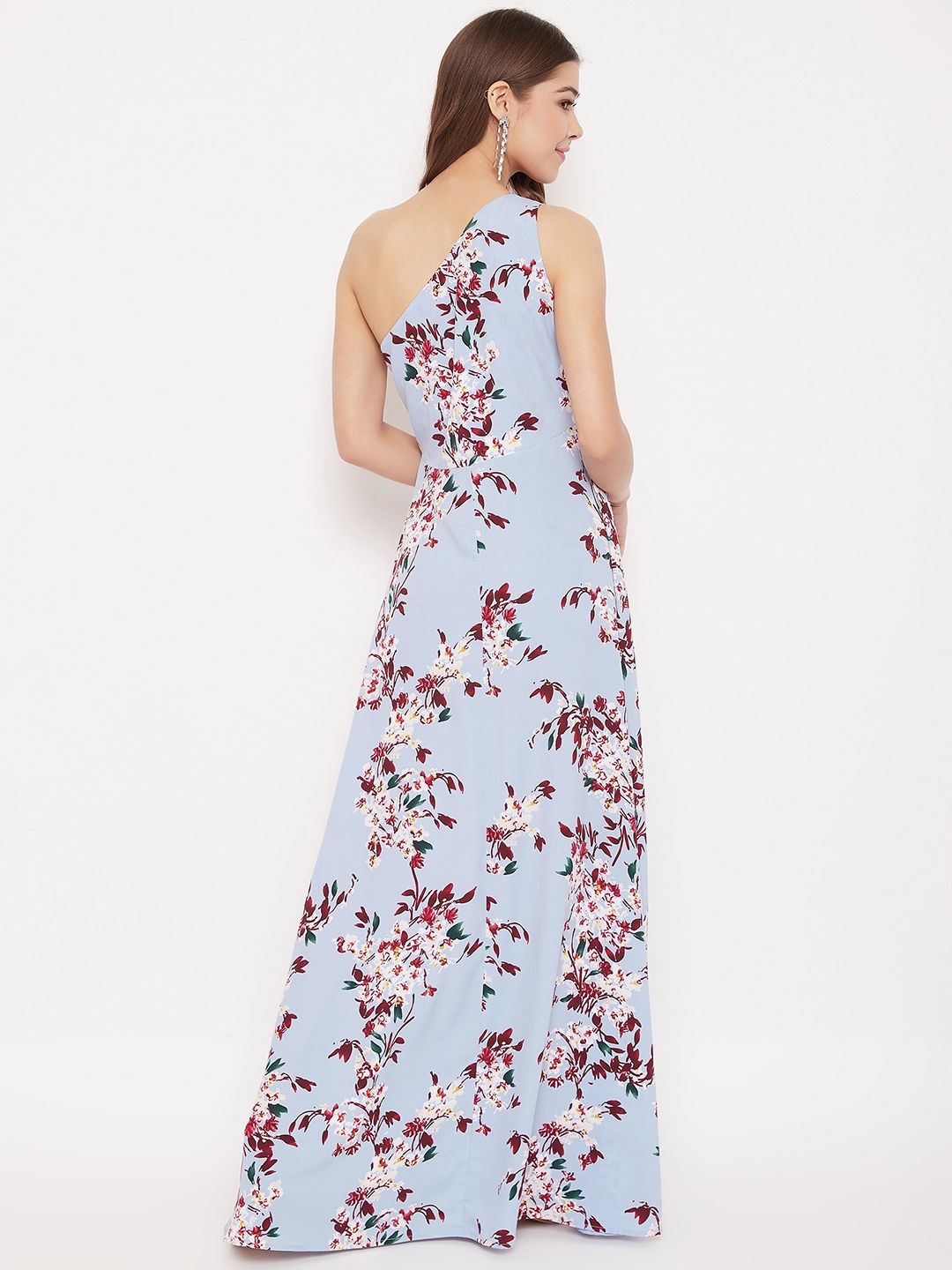 Berrylush Women Blue Printed Maxi Dress