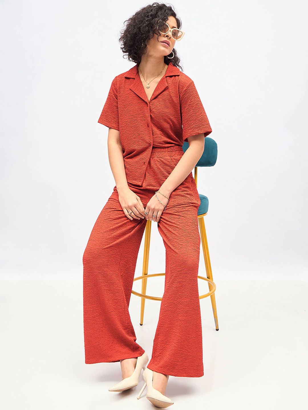 SASSAFRAS Self Design Shirt With Trousers