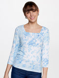 AND Floral Print Square Neck Top