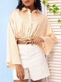 DressBerry Not-So-Basic Print Satin Blouson Crop Top