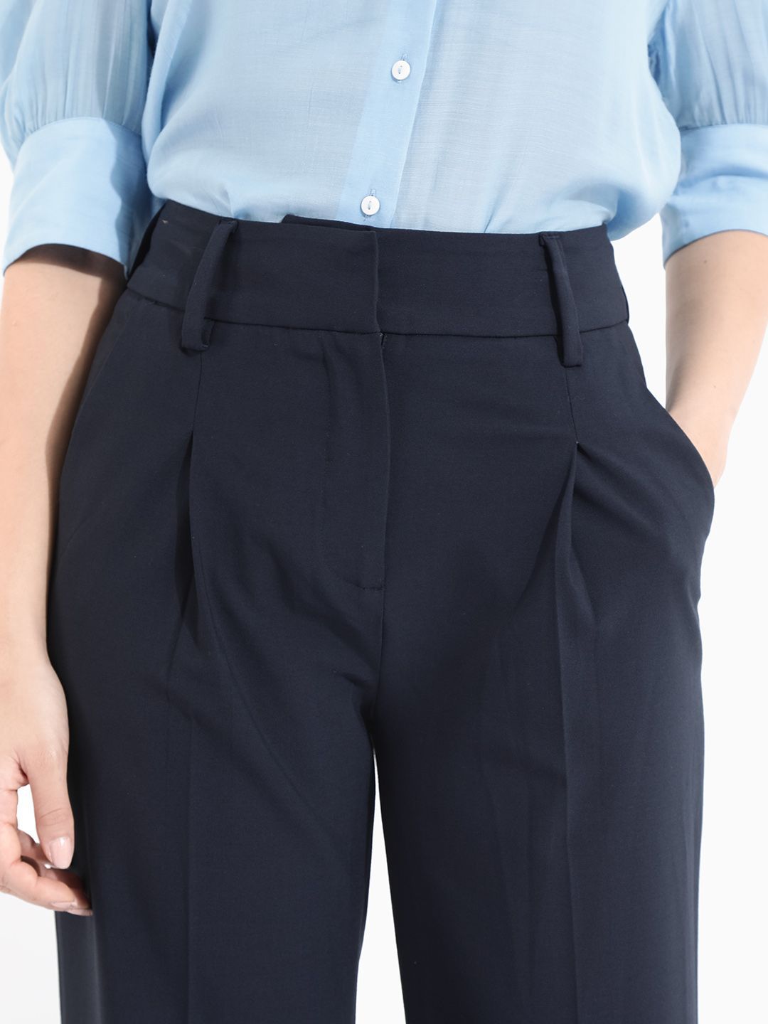 RAREISM Women Straight Fit High-Rise Trousers