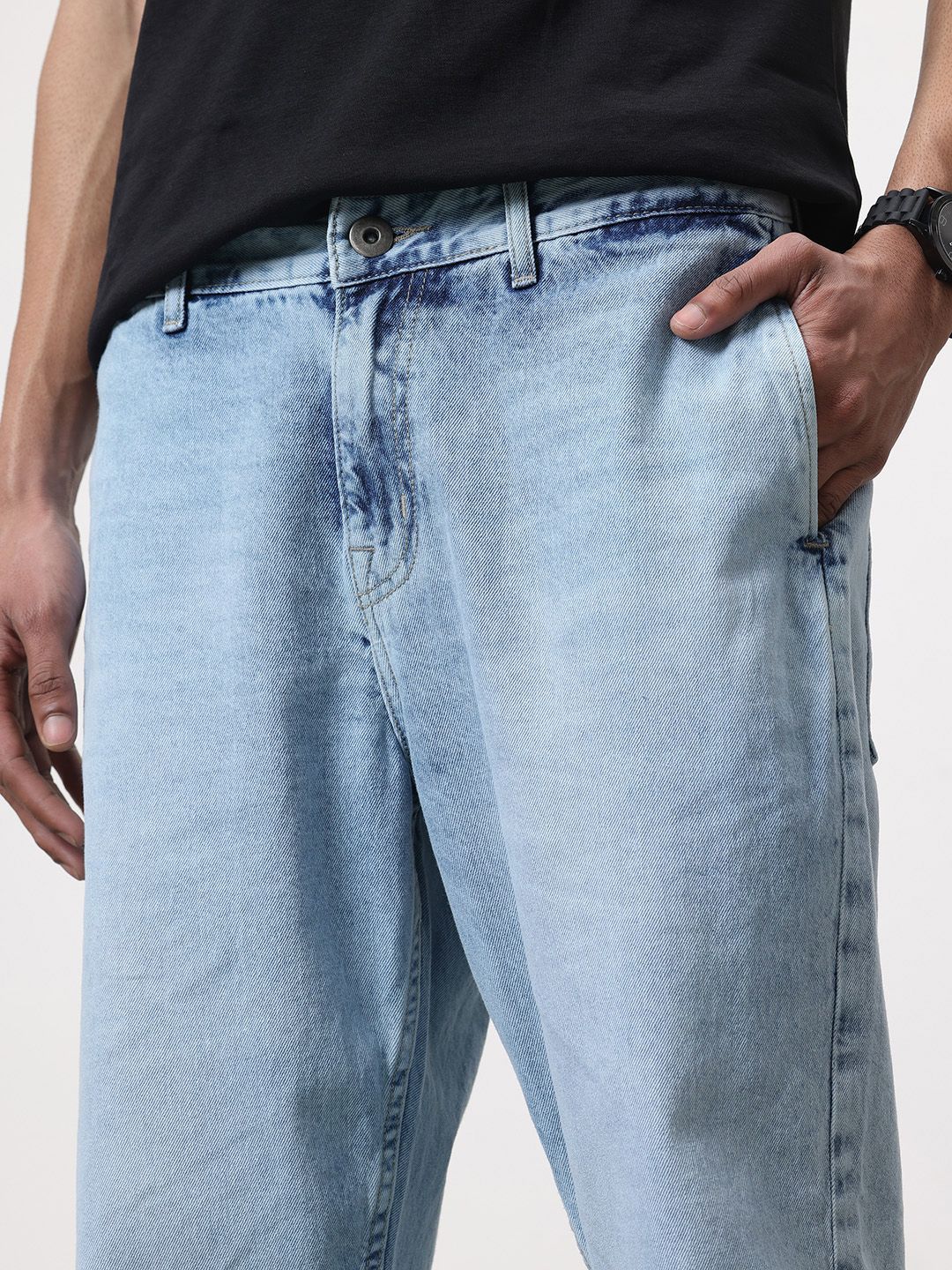 ether Men Light Fade Baggy Jeans