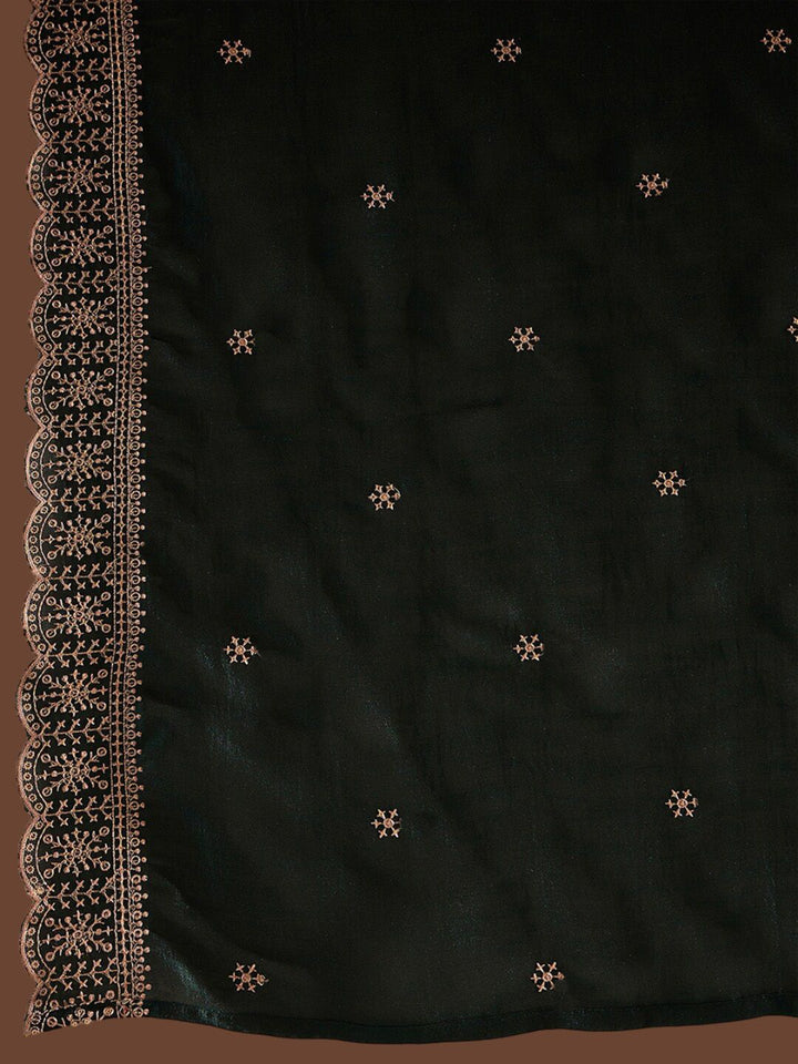 Indo Era Ethnic Motifs Embroidered Regular Thread Work Straight Kurta Set