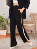 SASSAFRAS worklyf Women Straight Fit High-Rise Easy Wash Formal Trousers