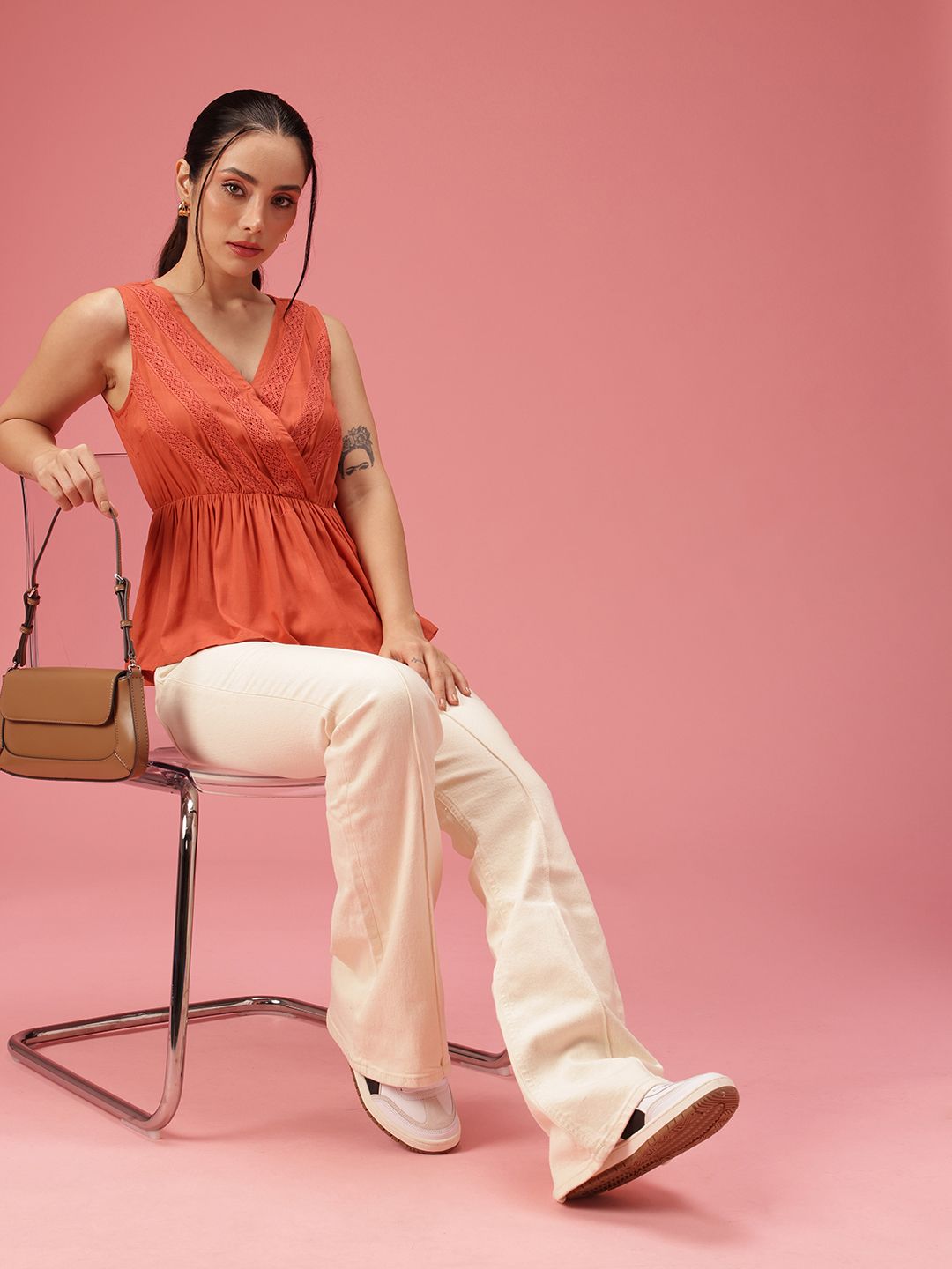 DressBerry Lace Inserts A-line Top