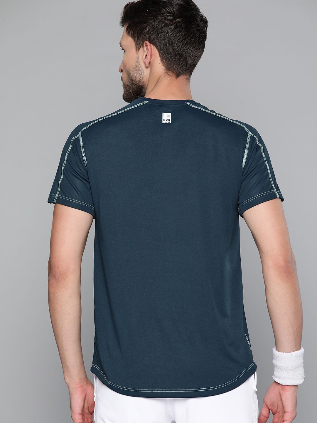 HRX By Hrithik Roshan Racketsport Men Moonlit Ocean Rapid-Dry Solid Tshirts