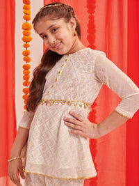 pspeaches Girls Paisley Printed Regular Kurta with Sharara