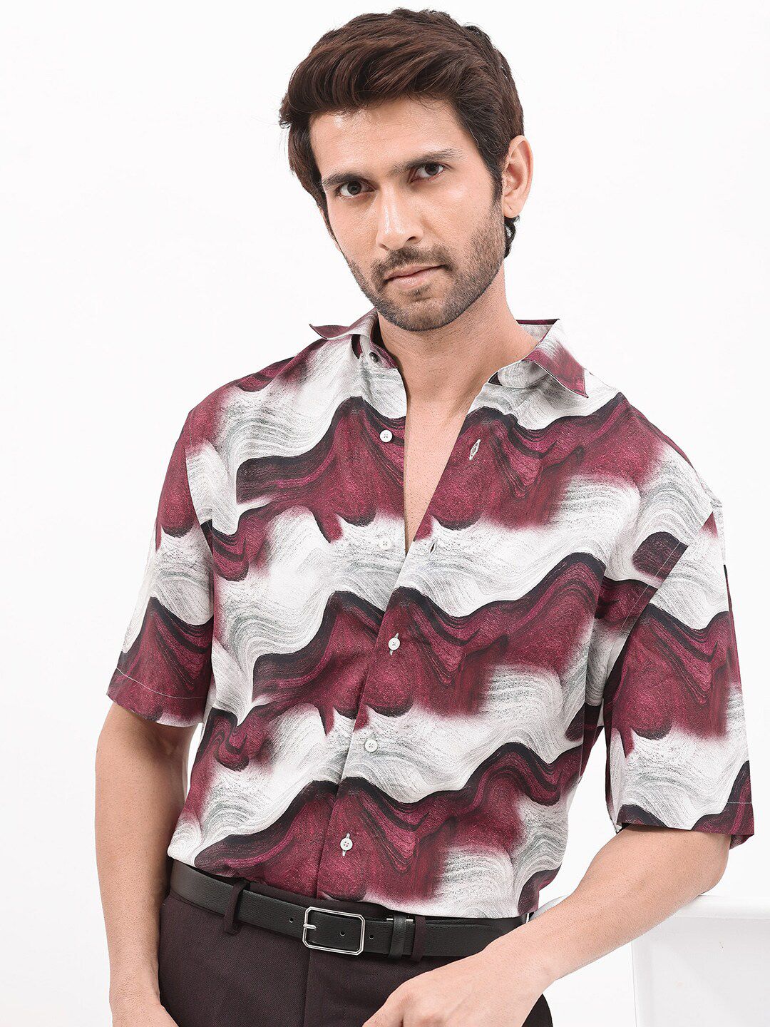 RARE RABBIT Men Tijon Regular Fit Floral Opaque Printed Shirt