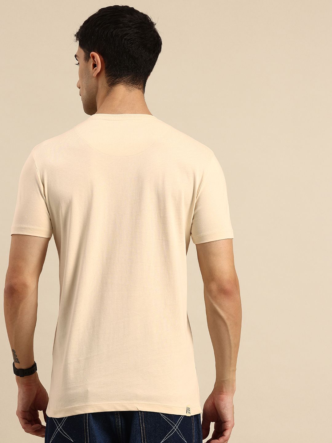 Being Human Brand Logo Printed Pure Cotton Slim Fit T-shirt