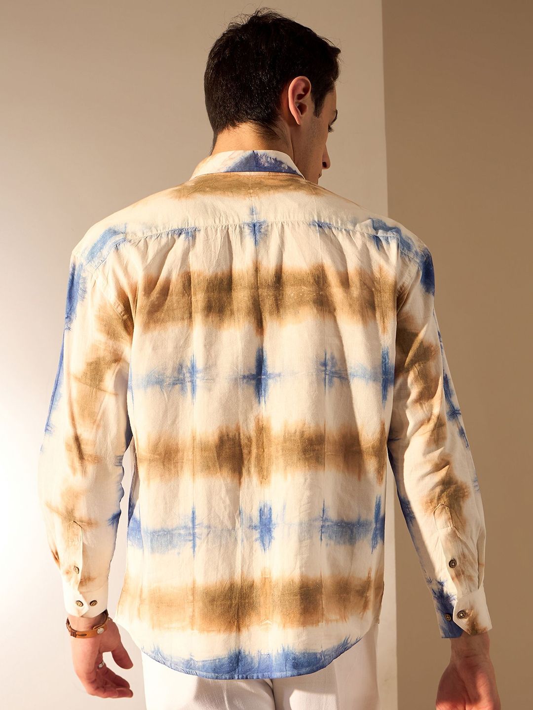 DENNISON Men Tie and Dyed Cotton Oversized Shirt