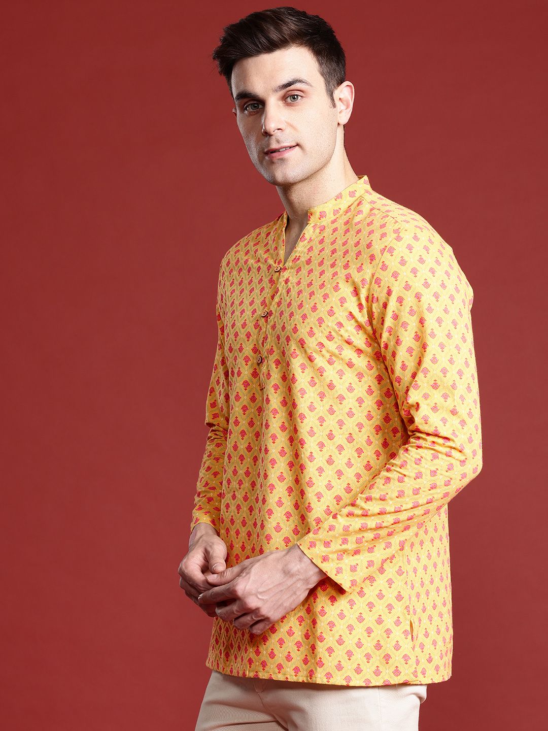 Anouk x Basant Bahaar Ethnic Motifs Print Cotton Linen Kurta