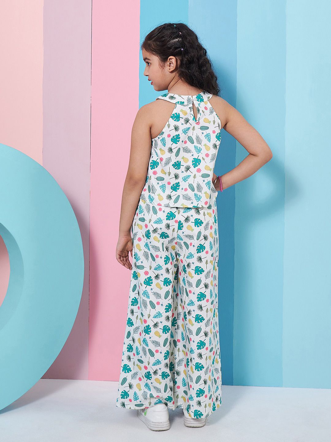 pspeaches Girls Floral Printed Crop Top With Trousers