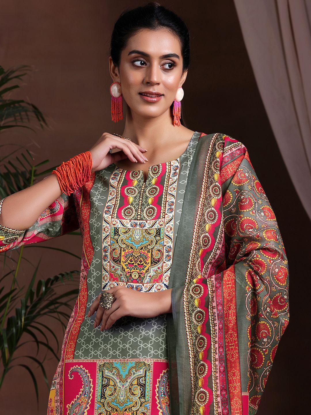 Libas Ethnic Motifs Printed Kurta with Trousers & Dupatta