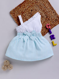 Moms Love Infant Girls Striped Pure Cotton Dress with Bow Detail