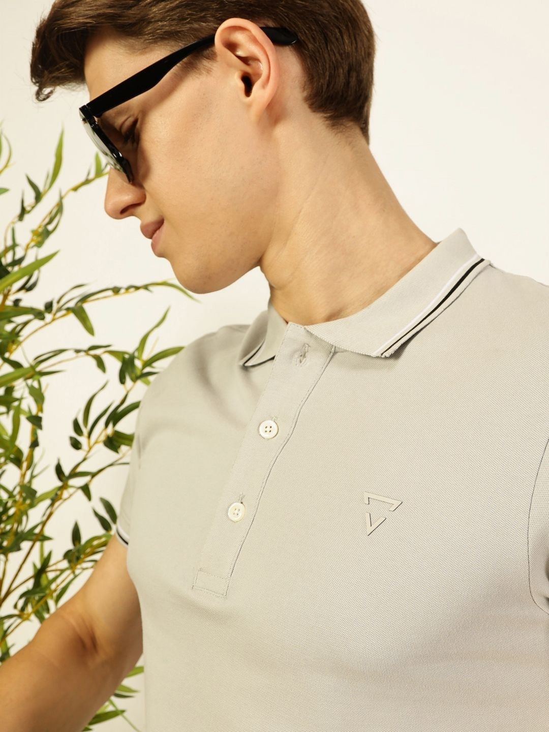 Thomas Scott Men Solid Polo Collar Cotton T-shirt