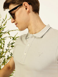 Thomas Scott Men Solid Polo Collar Cotton T-shirt