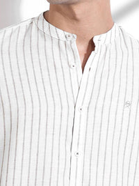 Thomas Scott Men Premium Slim Fit Opaque Striped Casual Shirt