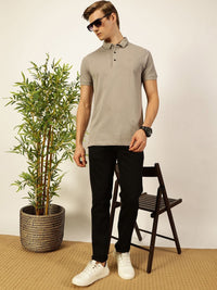 Thomas Scott Men Solid Polo Collar Cotton T-shirt