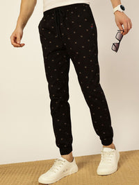 Thomas Scott Men Abstract Printed Smart Slim Mid-Rise Fit Easy Wash Joggers Trousers