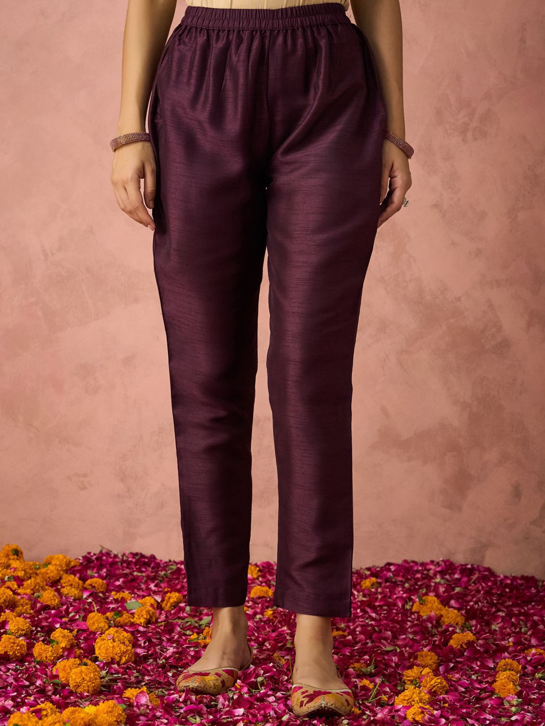 KALINI Yoke Design Sequinned Kurta With Trousers And Dupatta