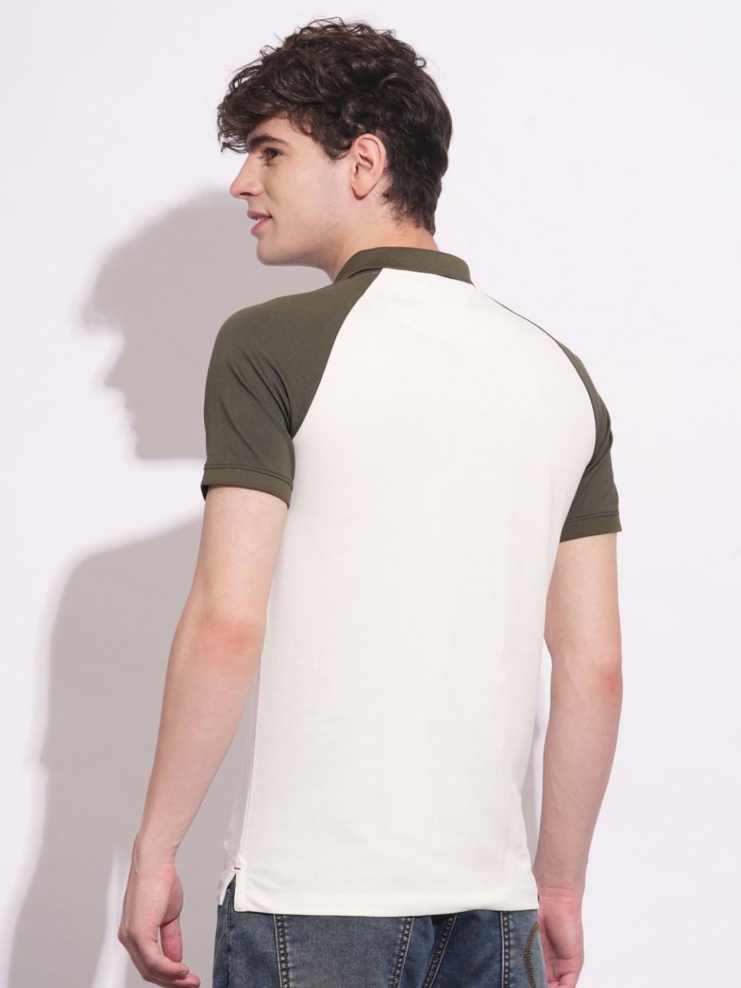 Being Human Men Colourblocked Polo Collar Slim Fit T-shirt