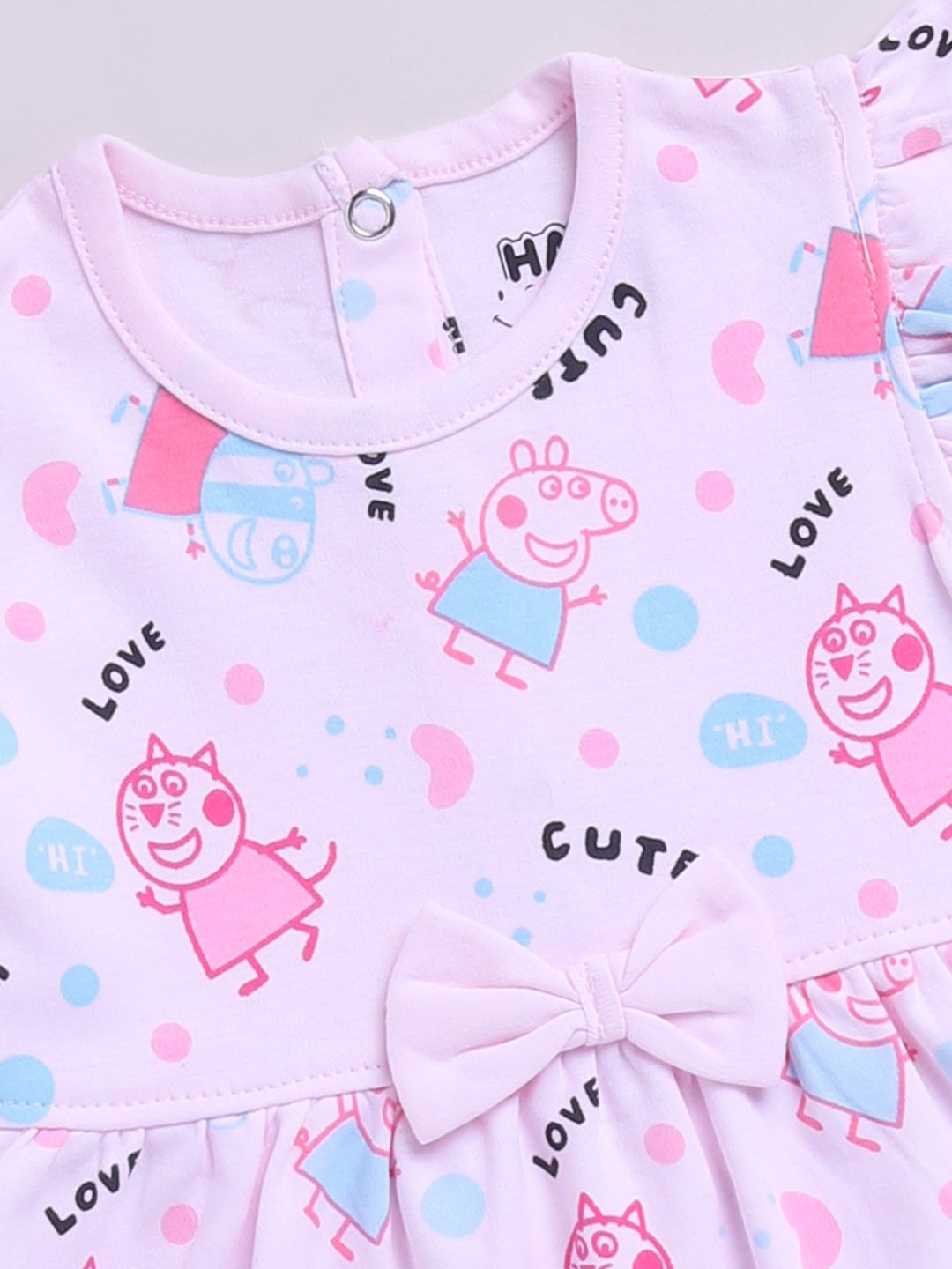 Happy Faces Infant Girls Printed Pure Cotton A-Line Dress