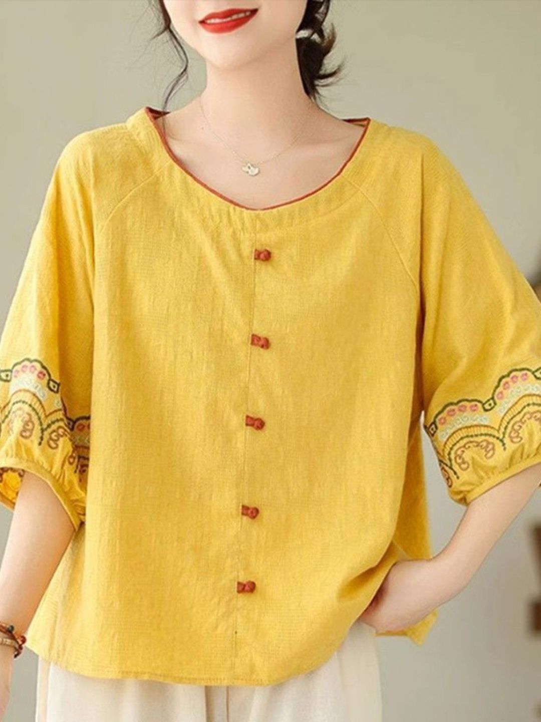 DressBerry Women Solid Regular Cotton Top