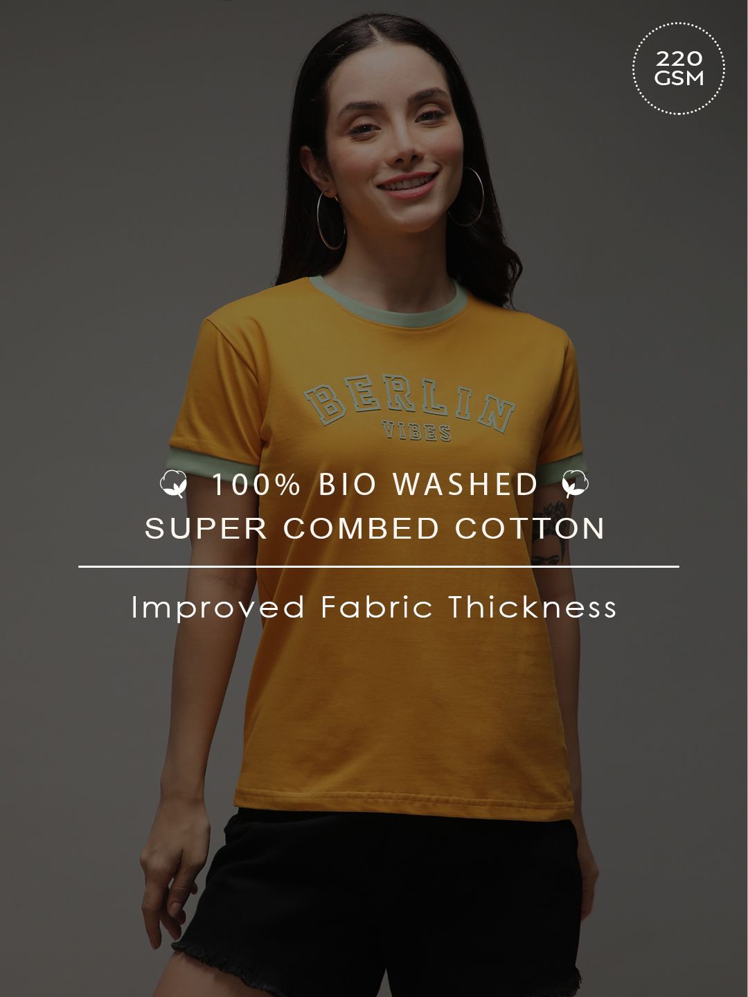 DILLINGER Women Regular Fit Applique Varsity Printed Tshirt