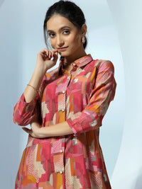 Libas Abstract Printed Shirt With Trousers Co-Ords