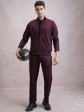 HIGHLANDER Burgundy Mock Collar Sweatshirt & Track Pants