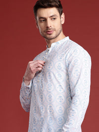 Anouk Mandarin Collar Floral Printed Pure Cotton Kurta