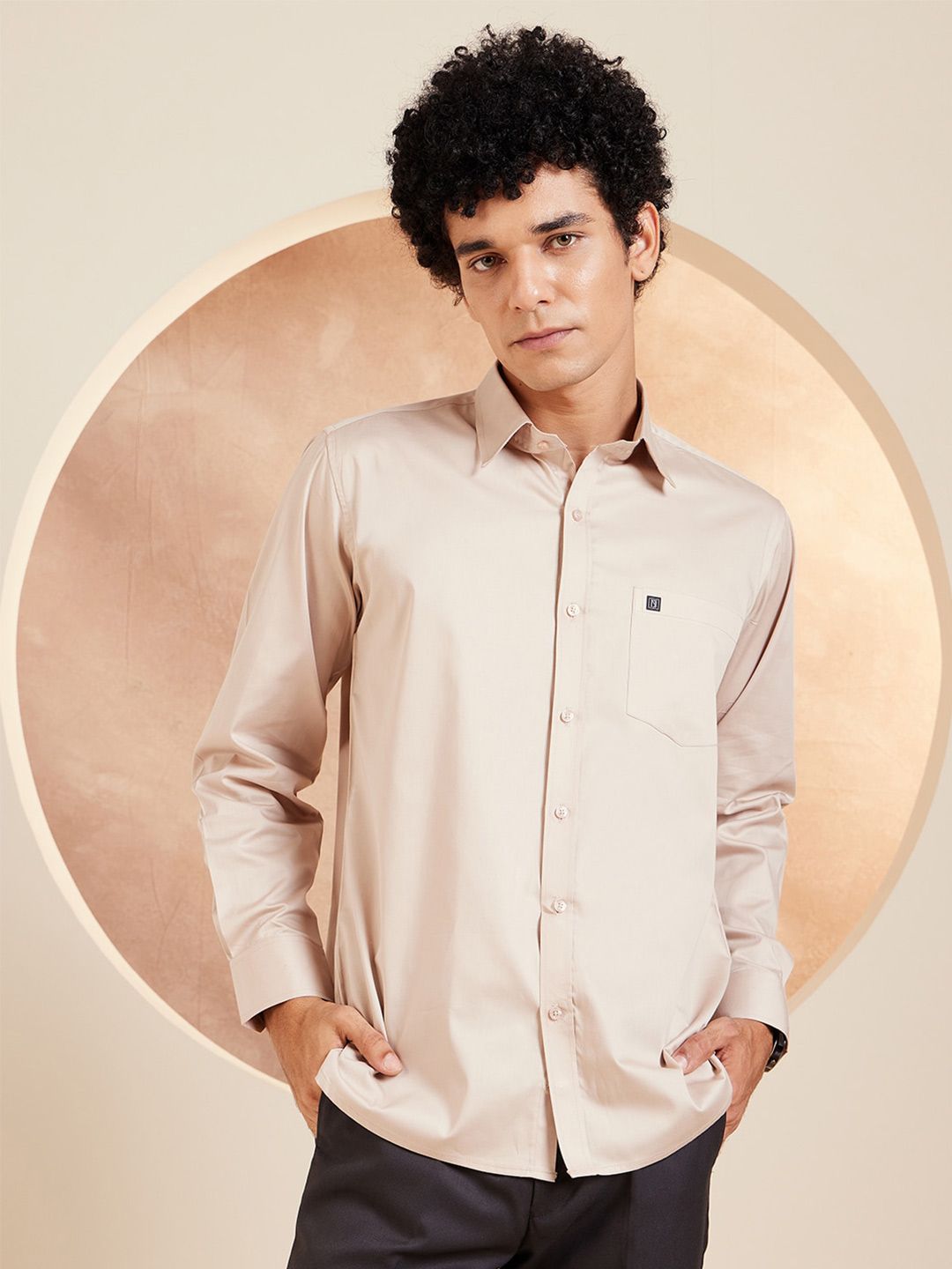 DENNISON Brand Logo Cotton Satin Shirt