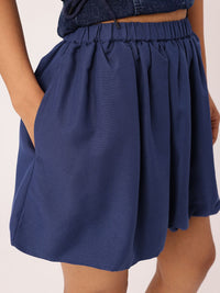 DressBerry Women Gathered A-Line Mini Skirt