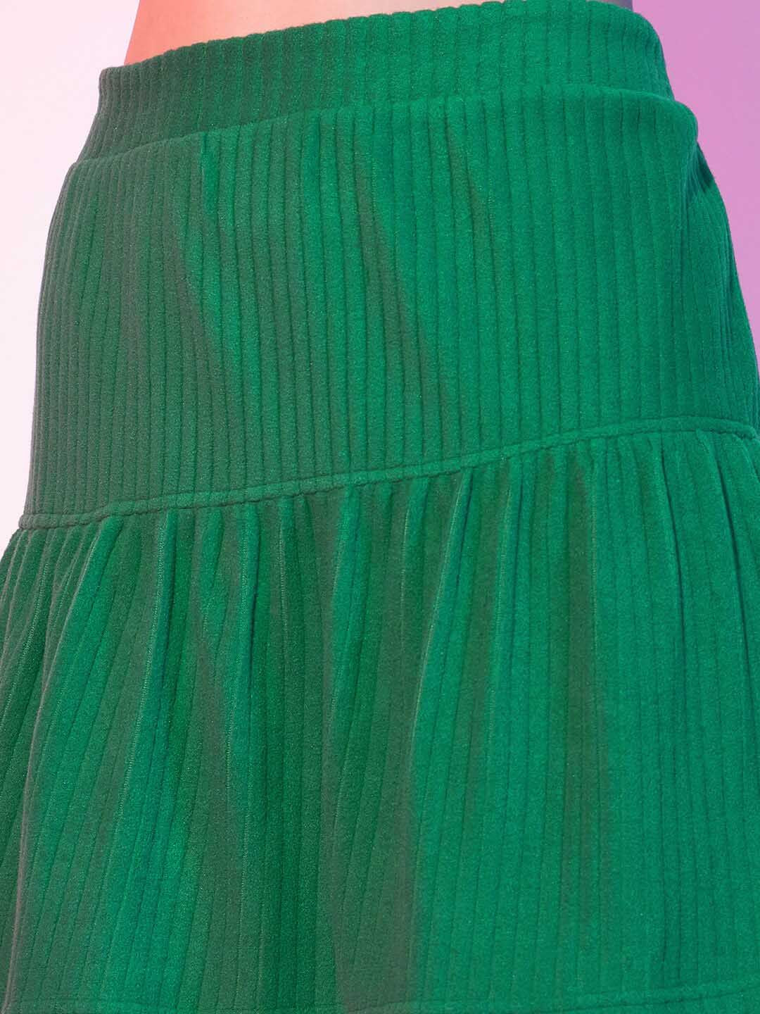 STREET 9 Self-Striped A-Line Mini Skirt