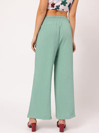 DressBerry Women Smocked Flared Fit Trousers