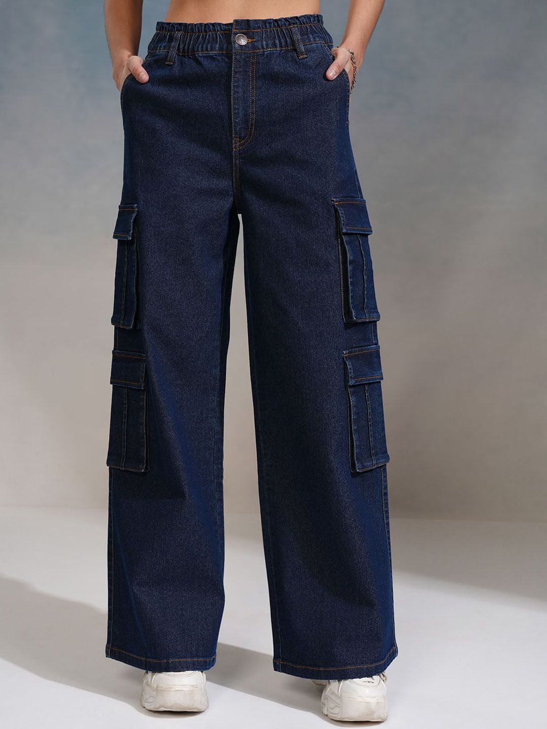 Tokyo Talkies Women Straight Fit Cargo Jeans