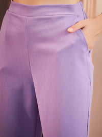 Athena Lavender Scalloped Blazer With Trousers