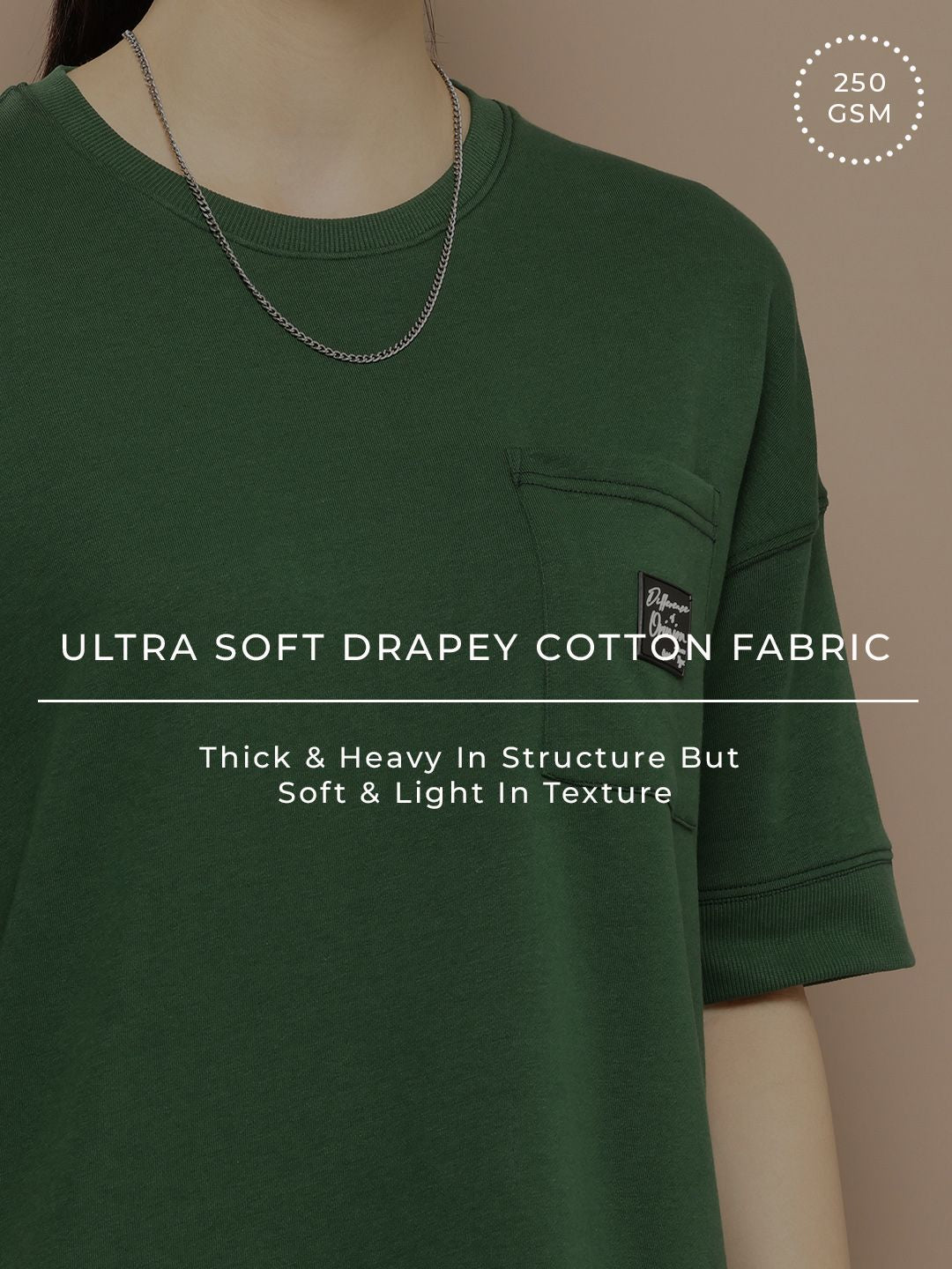 Difference of Opinion Women Oversized Drop Shoulder Ultra Soft Drapey Cotton T-Shirt