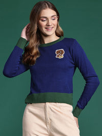 DressBerry Acrylic Applique Detail Pullover