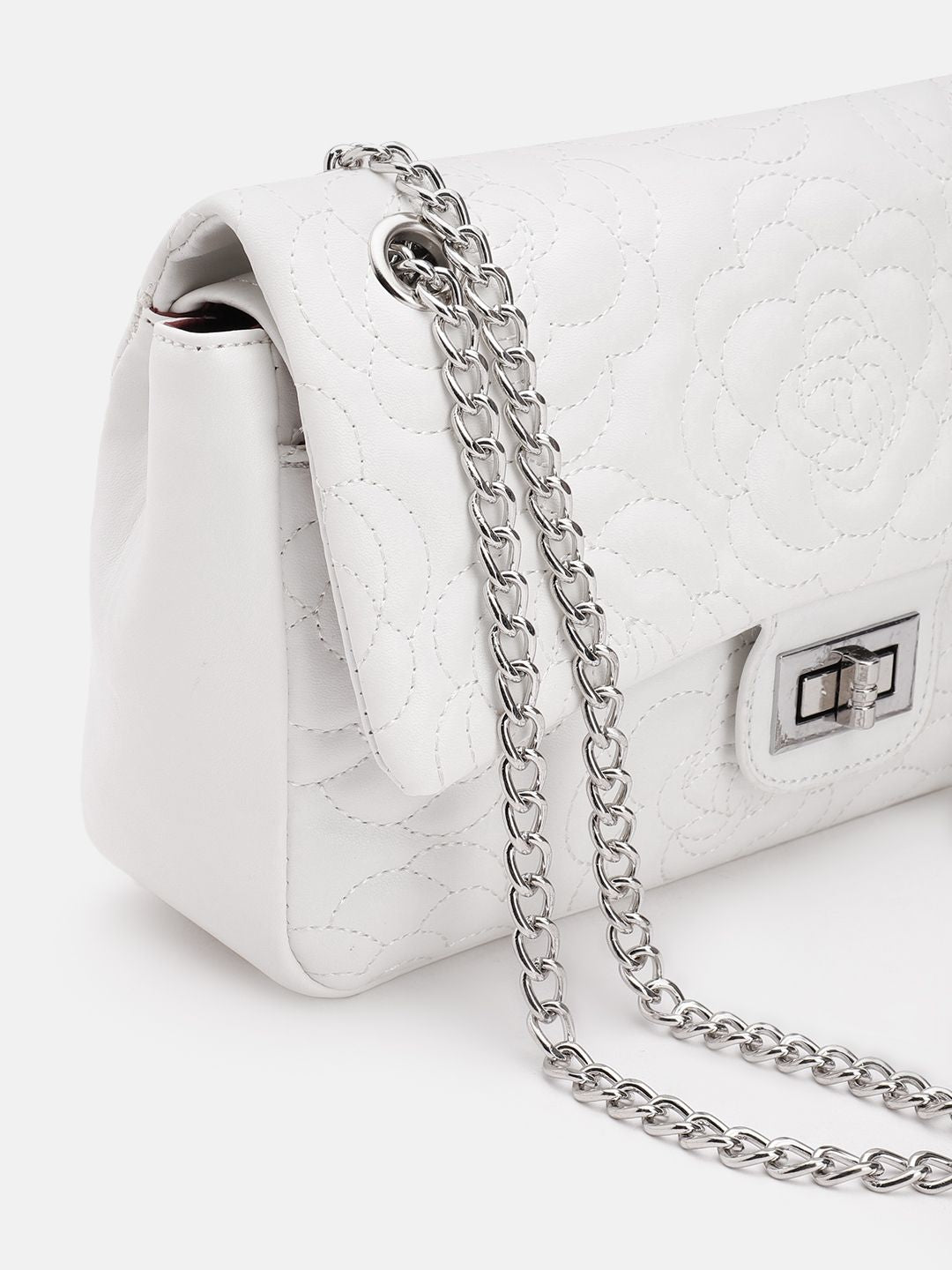 Lino Perros Floral Quilted Structured Sling Bag